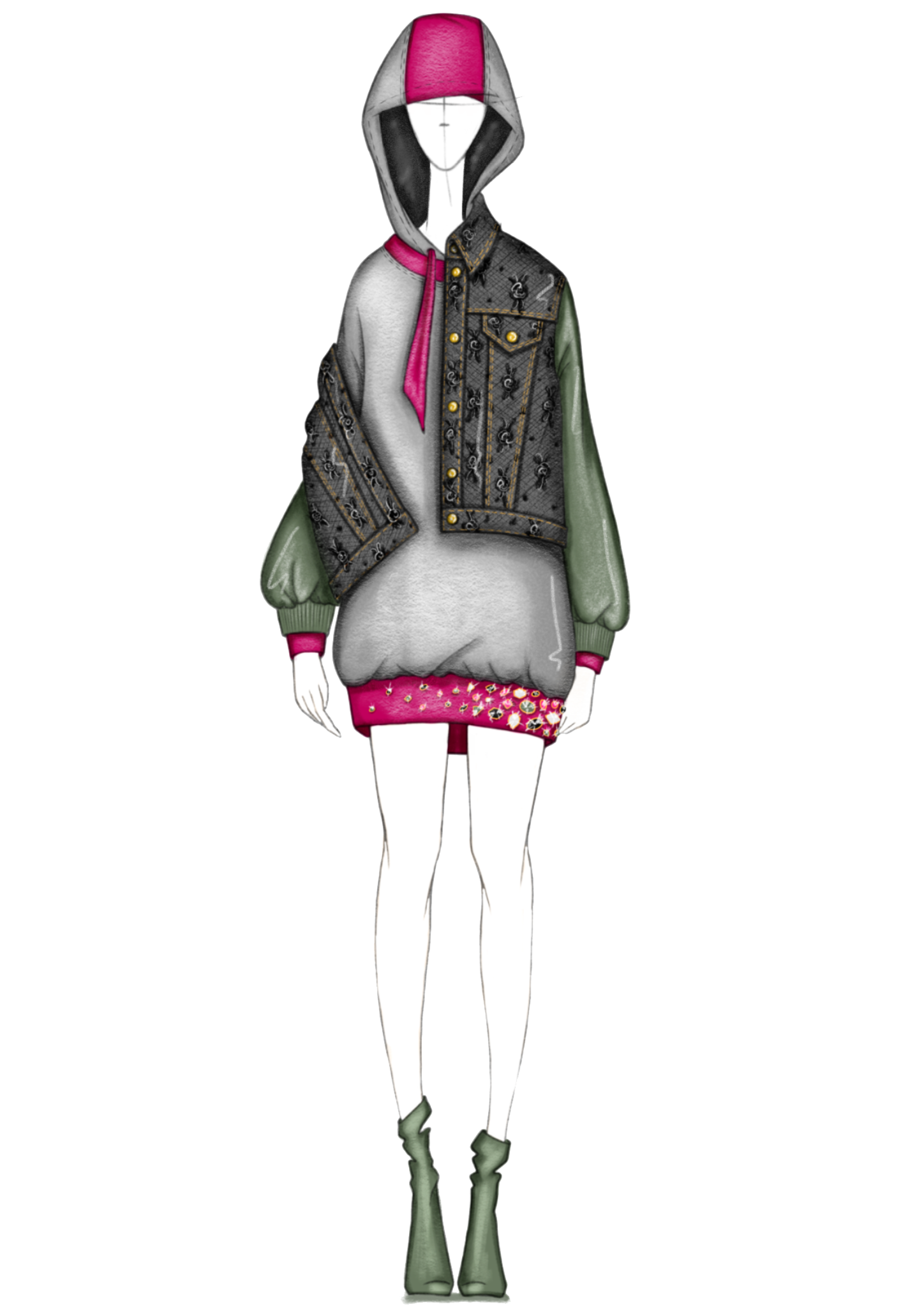 Lace and Nylon outfit 02