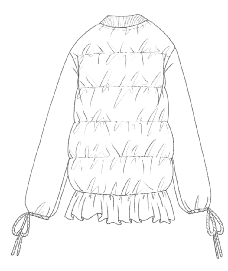 Nylon puffer technical back