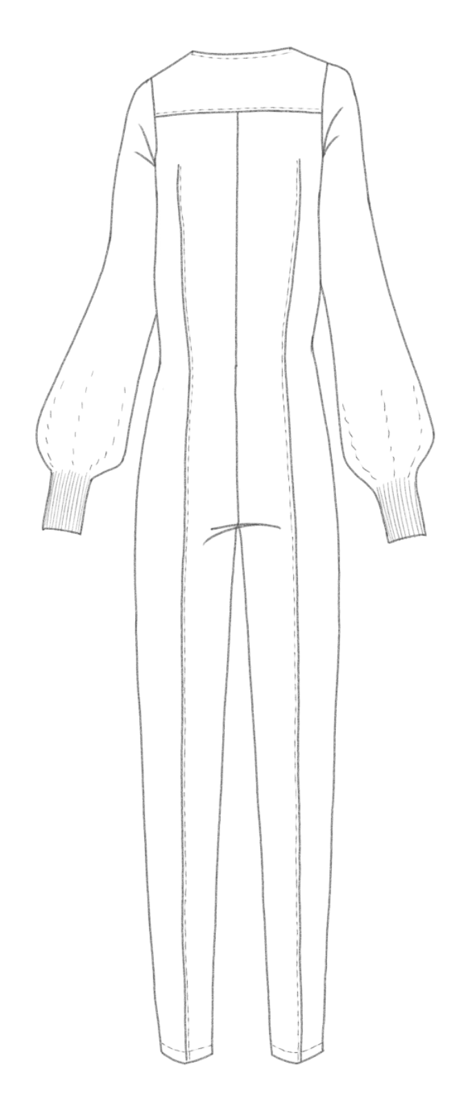 Denim jumpsuit technical back