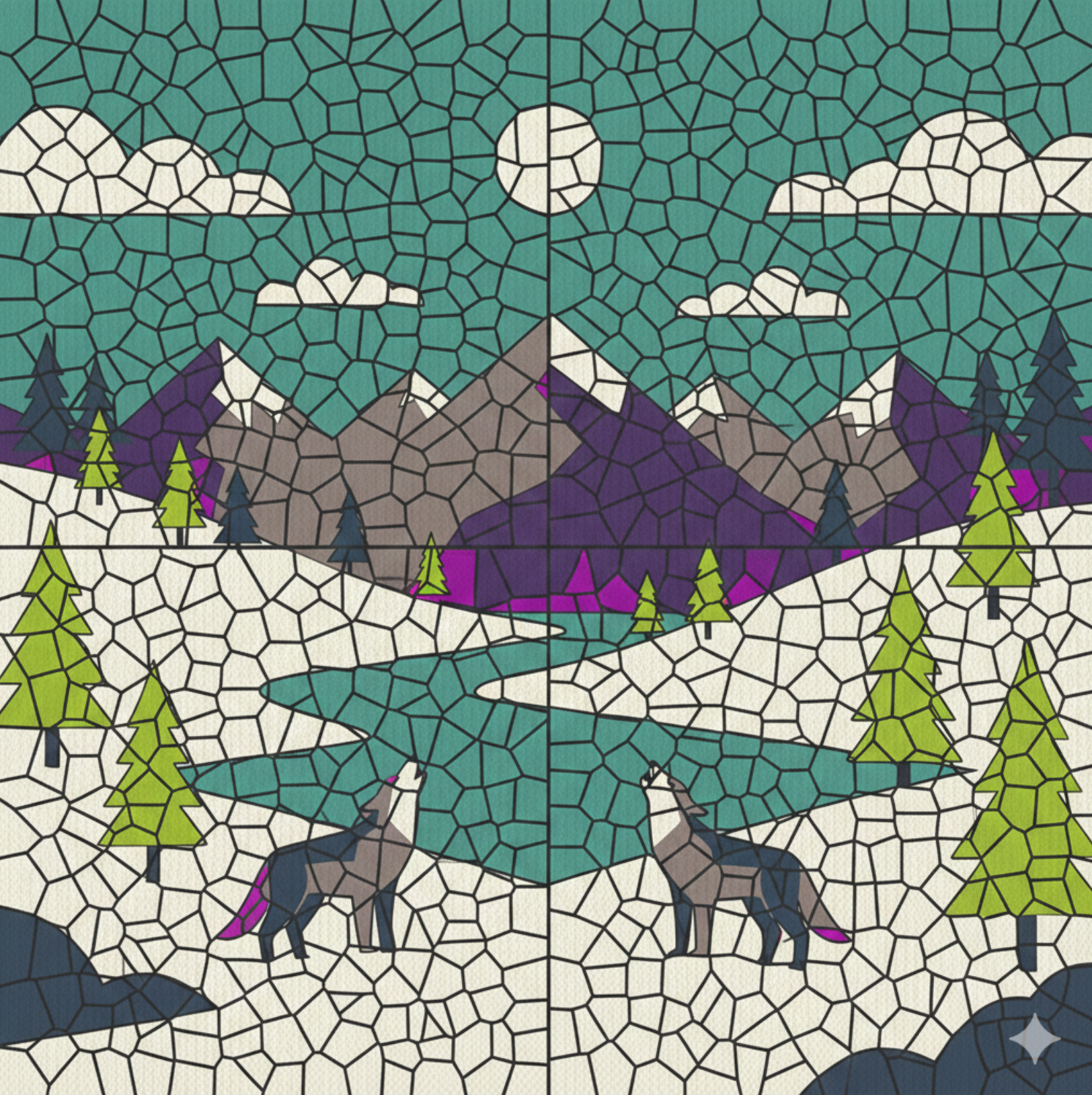 Icy landscape jacquard graphic