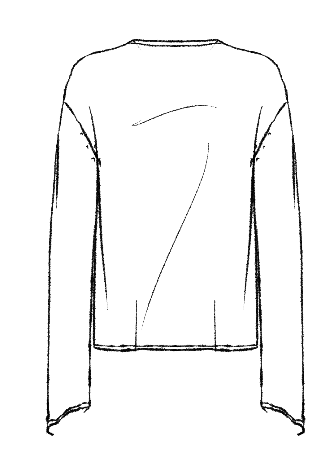 V-neck lace-stitch knit technical back