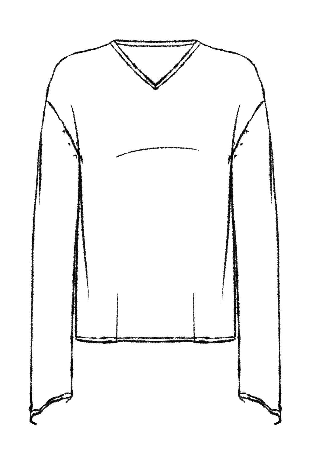 V-neck lace-stitch knit technical front