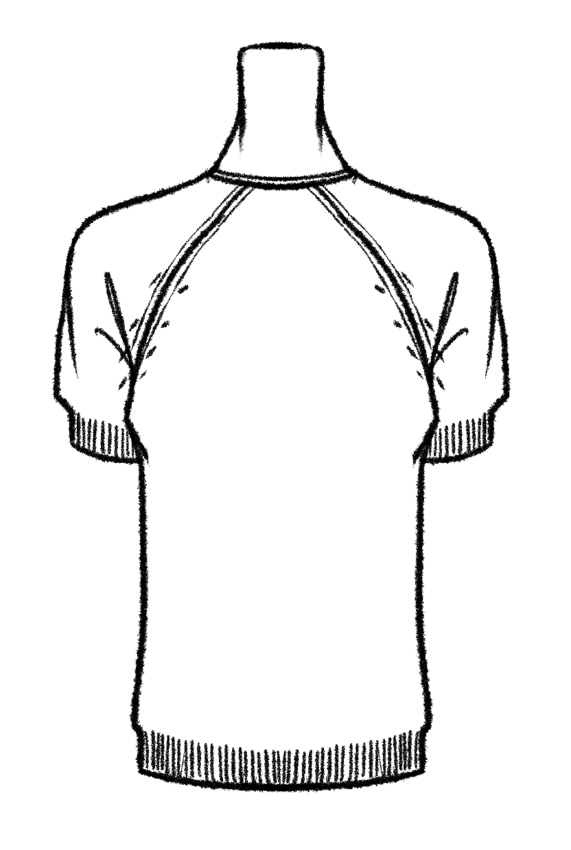 Lace-stitch turtleneck technical back