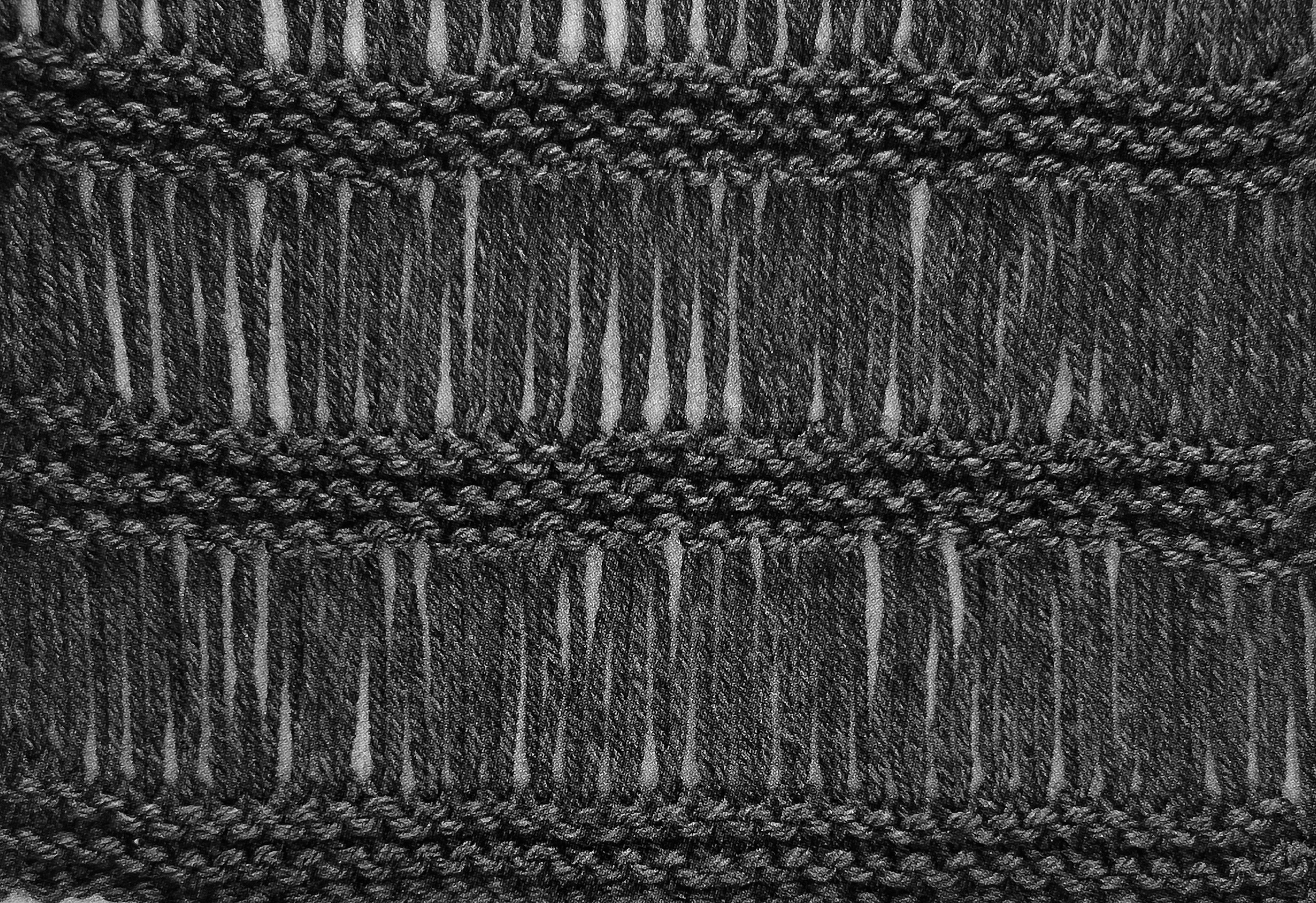 Elongated stitch stitch detail