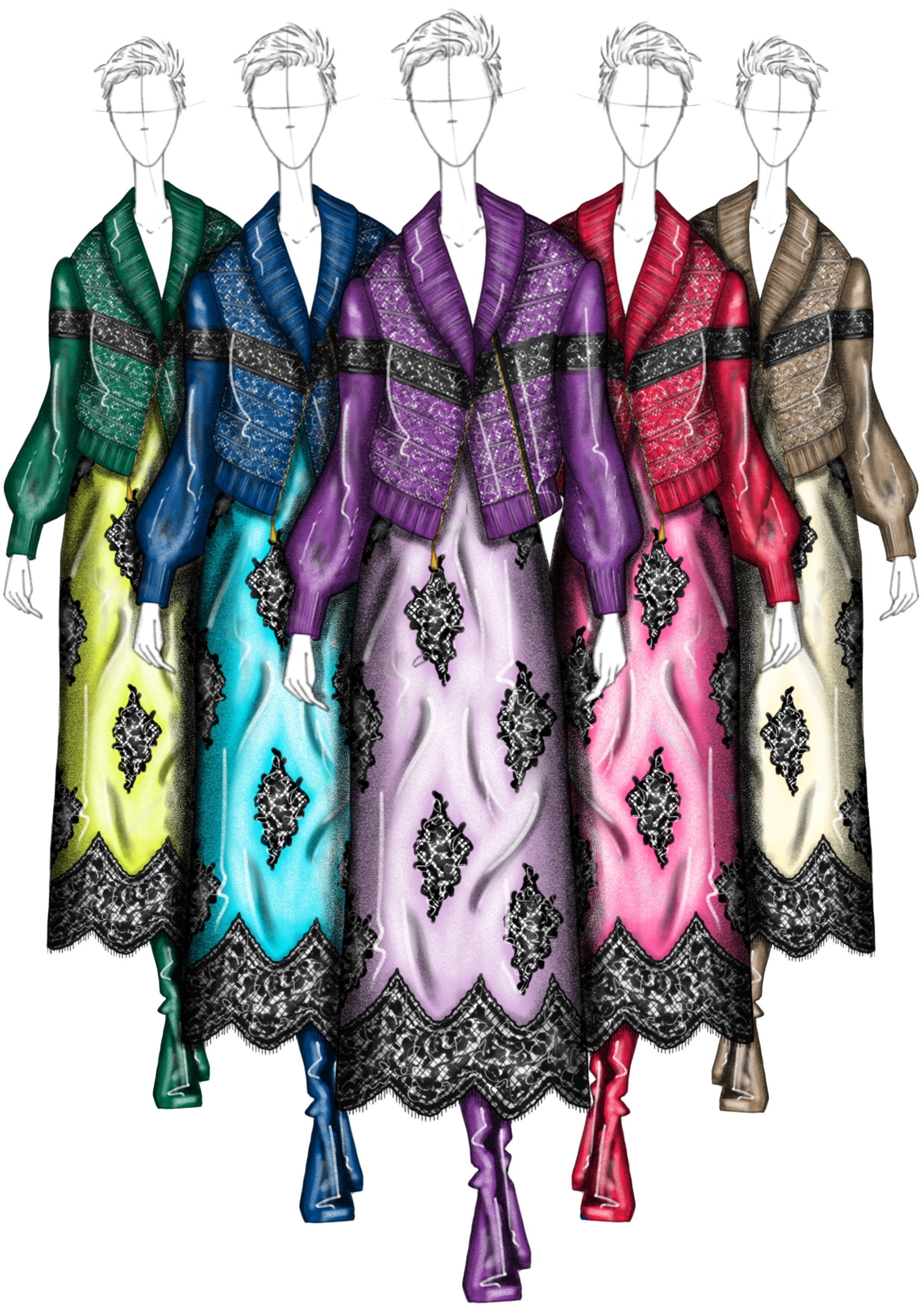 Outfit 1 - Lace-Stitch Knit | Colour Variations fashion figure
