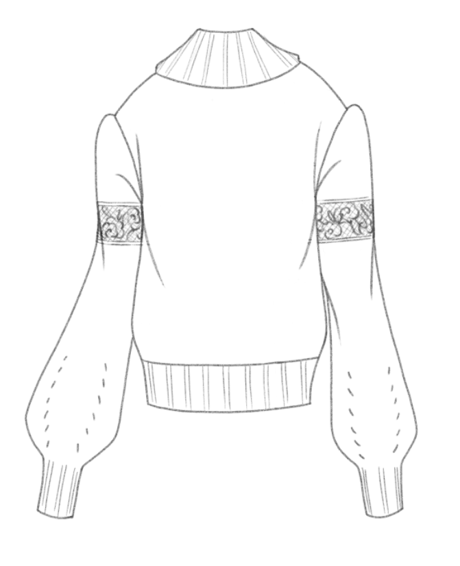 Lace-stitch knit technical back
