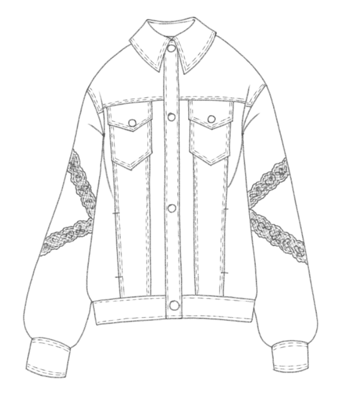 Denim jacket technical front