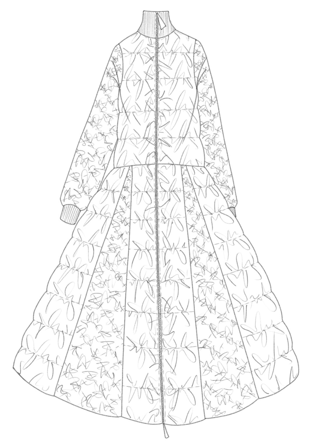 Long puffer technical front