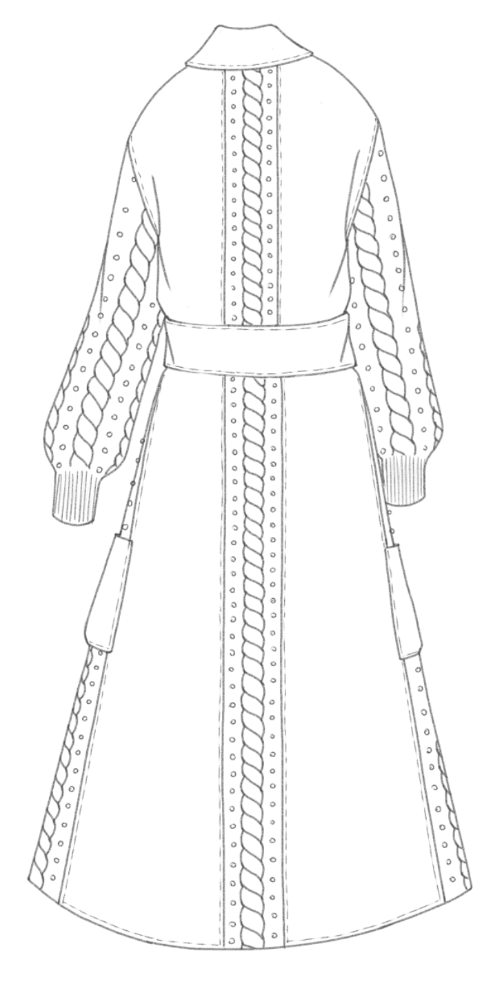Faux-leather coat technical back