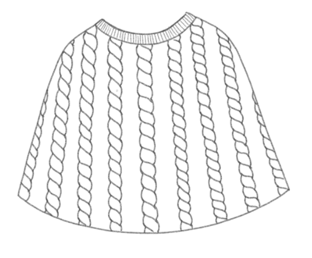 Knitted cape technical back
