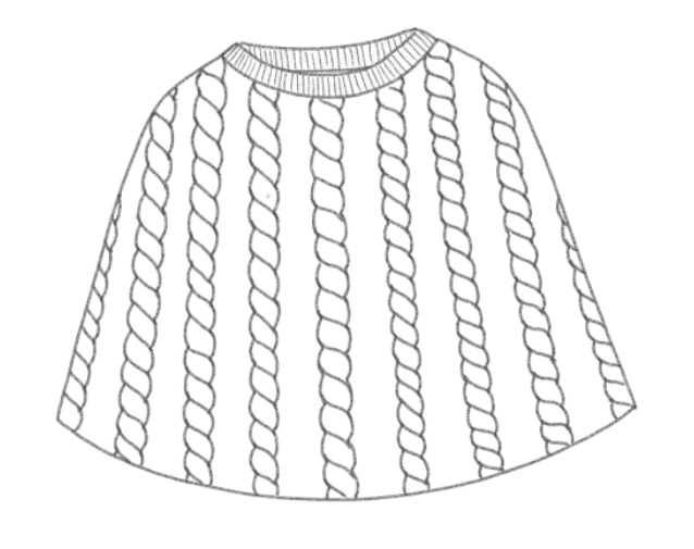 Knitted cape technical front