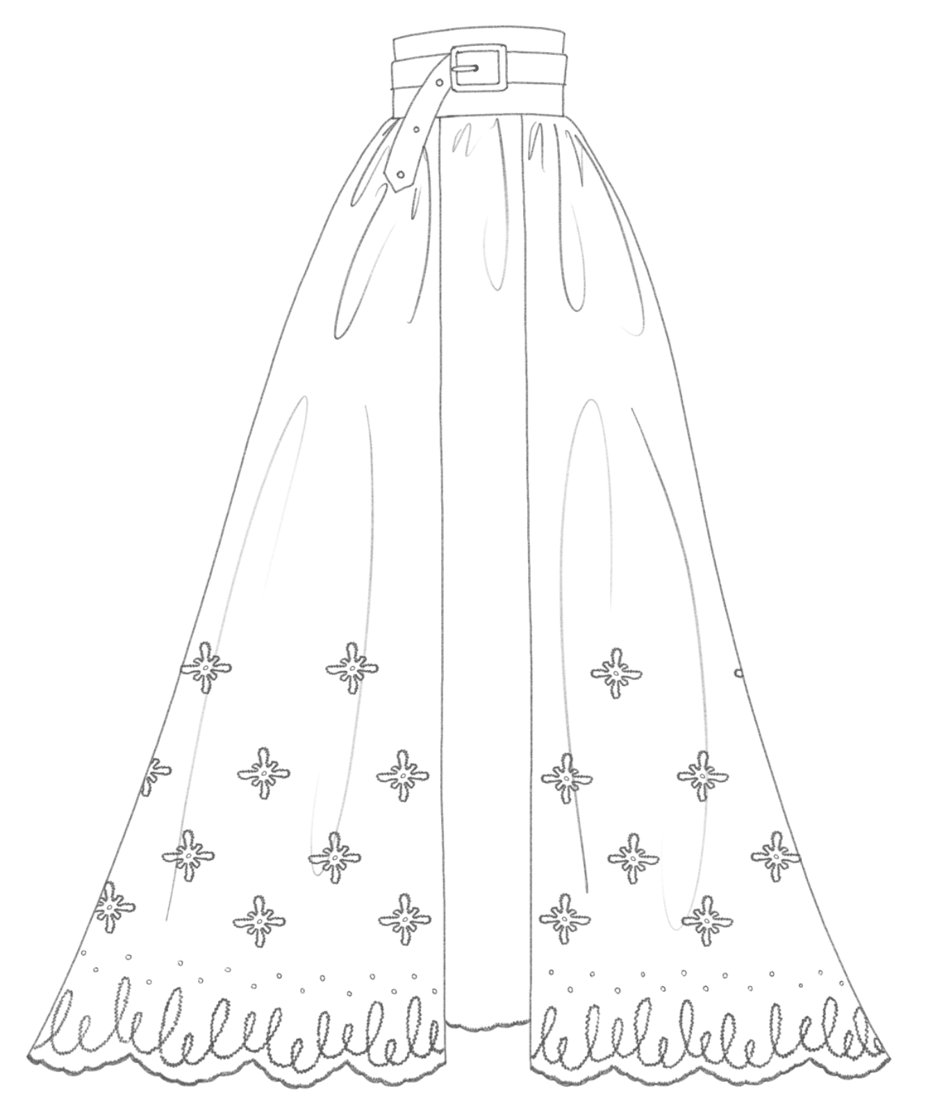 Detachable skirt technical front